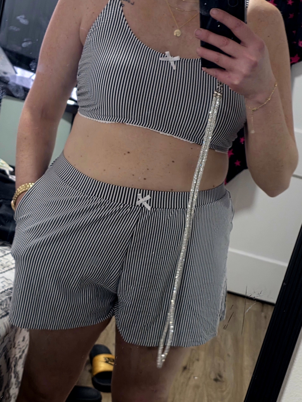 High Waist Swim Shorts & Lace trimmed top swimwear! XL
